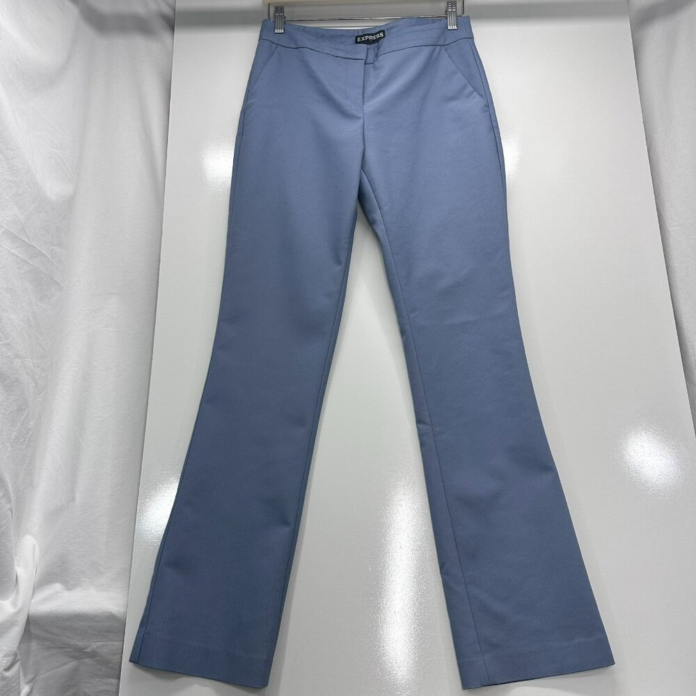 Express Dress Pants Women Size 6 Columnist Barely Boot Mid Rise Stretch Sky Blue